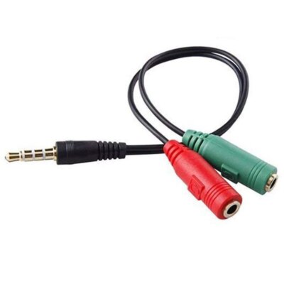 Male Pins to Female Y Splitter Cable for Audio and Mic