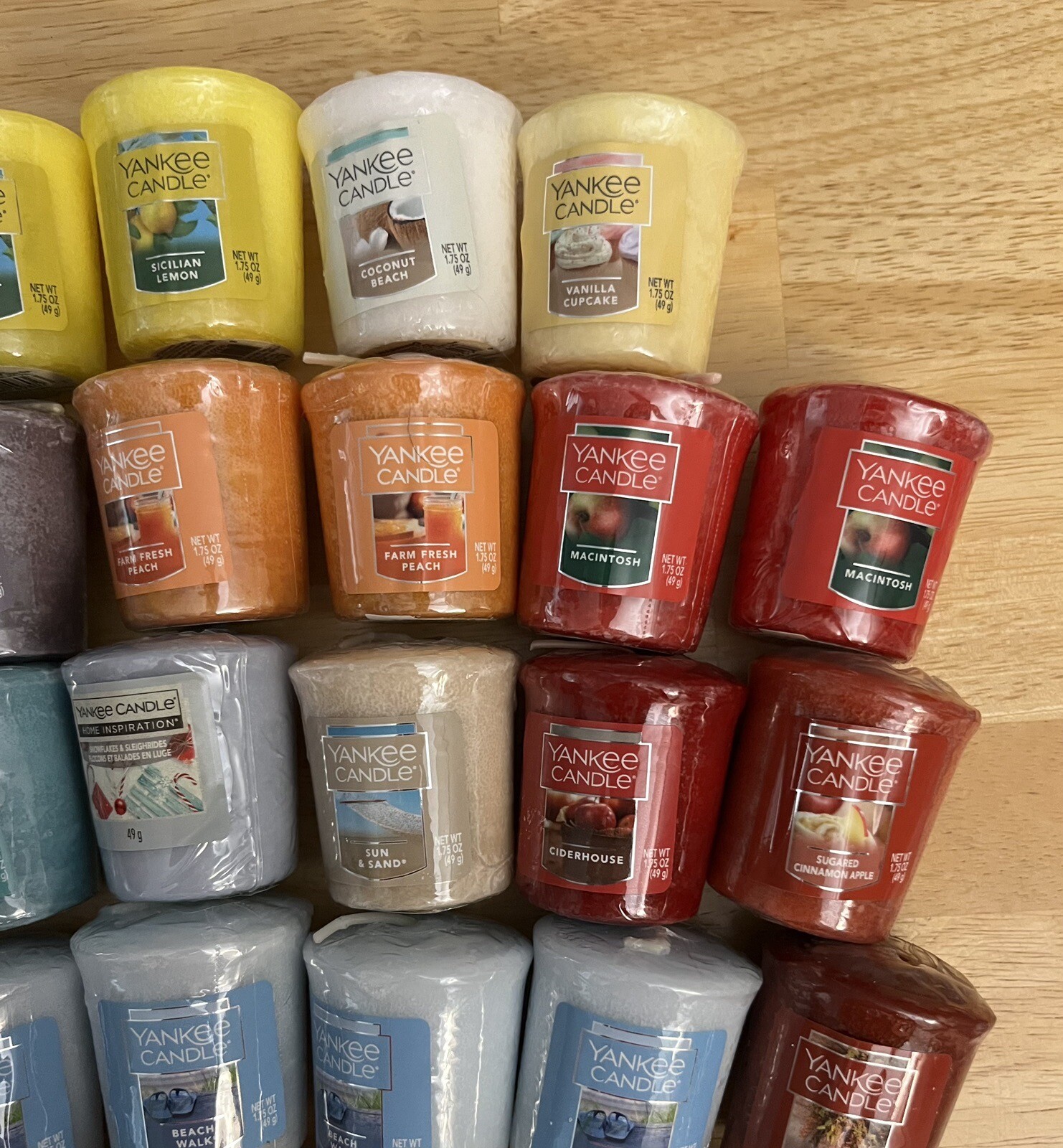 Lot of 40 Yankee Candle Votives Samplers Assorted Fall, Winter, Spring