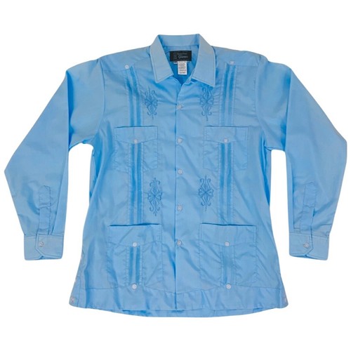 Traditional Long Sleeve Mexican Guayabera Wedding Shirt for Men - Picture 16 of 16