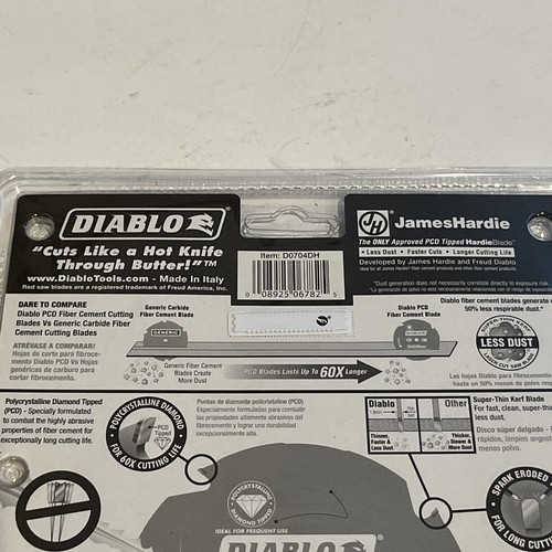 Hoja de cemento de fibra Diablo 7 1/4" 4 dientes D0704DH James Hardie - Imagen 8 de 11