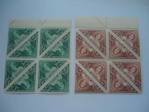 New Zealand KGVI 1943 SG636-7 1d+1/2d-2d+1d Blocks of 8 MNH Health Stamps