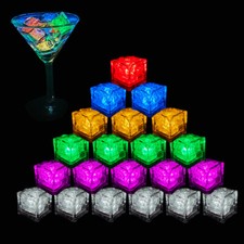 120 Pack Single Color Led Ice Cubes White Green Red Pink Blue Yellow for Drinks