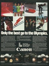 1980 Canon Camera Olympics Jean-Claude Killy vintage Print Ad Advertisement
