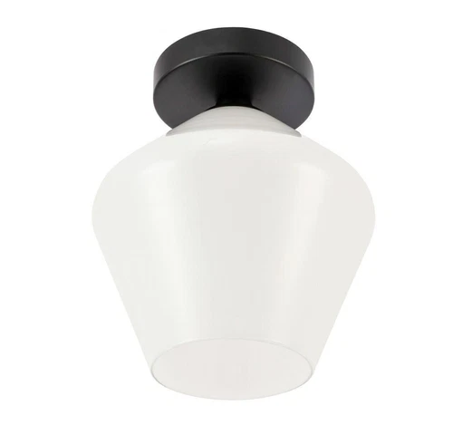 Flush Mount Frosted Glass Black Kitchen Bathroom Hallway Ceiling Light Fixture - Picture 5 of 10