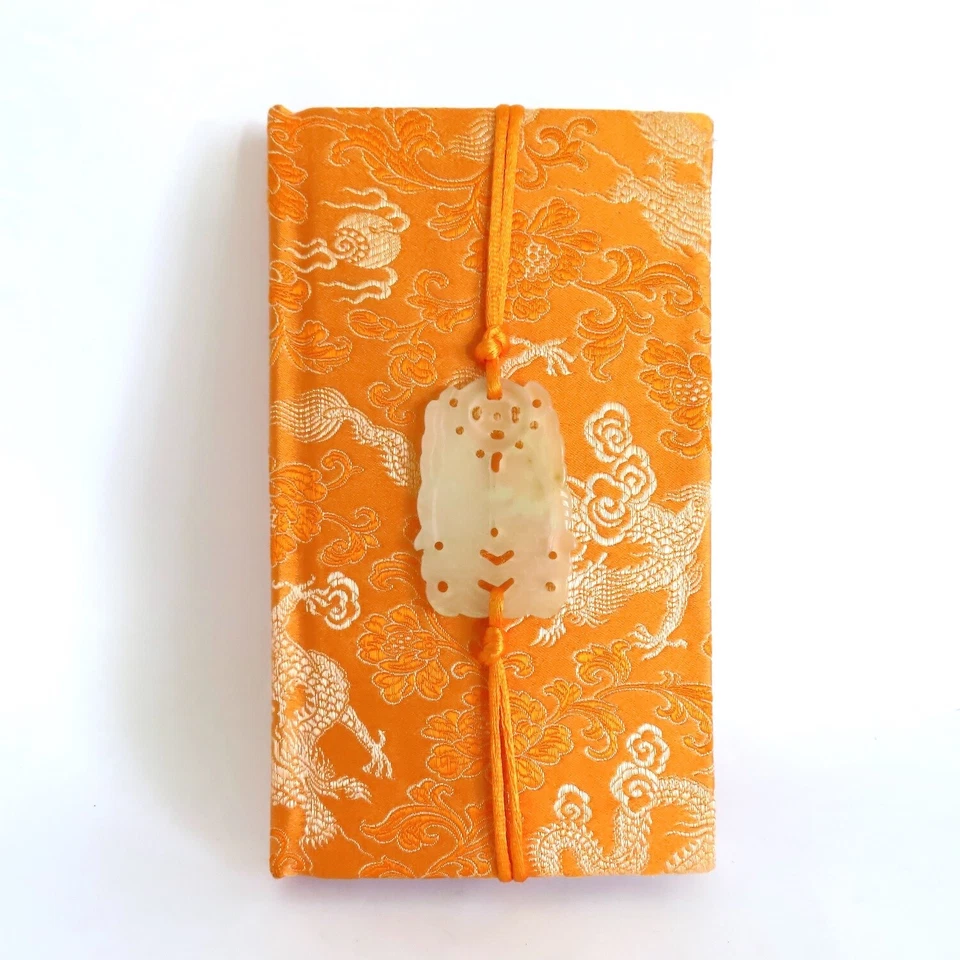 Vtg Dragon Silk Blank Journal Diary Notebook Carved Jade Mothers Day Graduation - Image 2 of 4