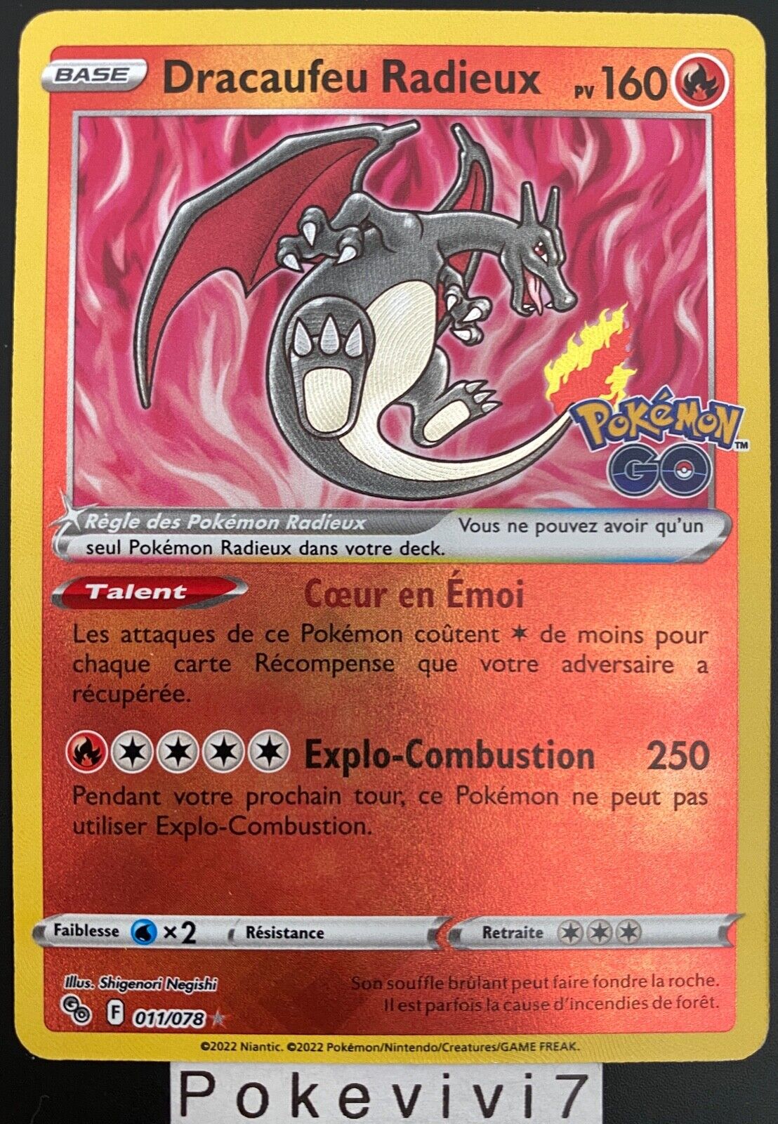 Pokemon Card RADIANT FIRE DRAGON 011/078 HOLO Pokemon GO EB10.5 EN NEW