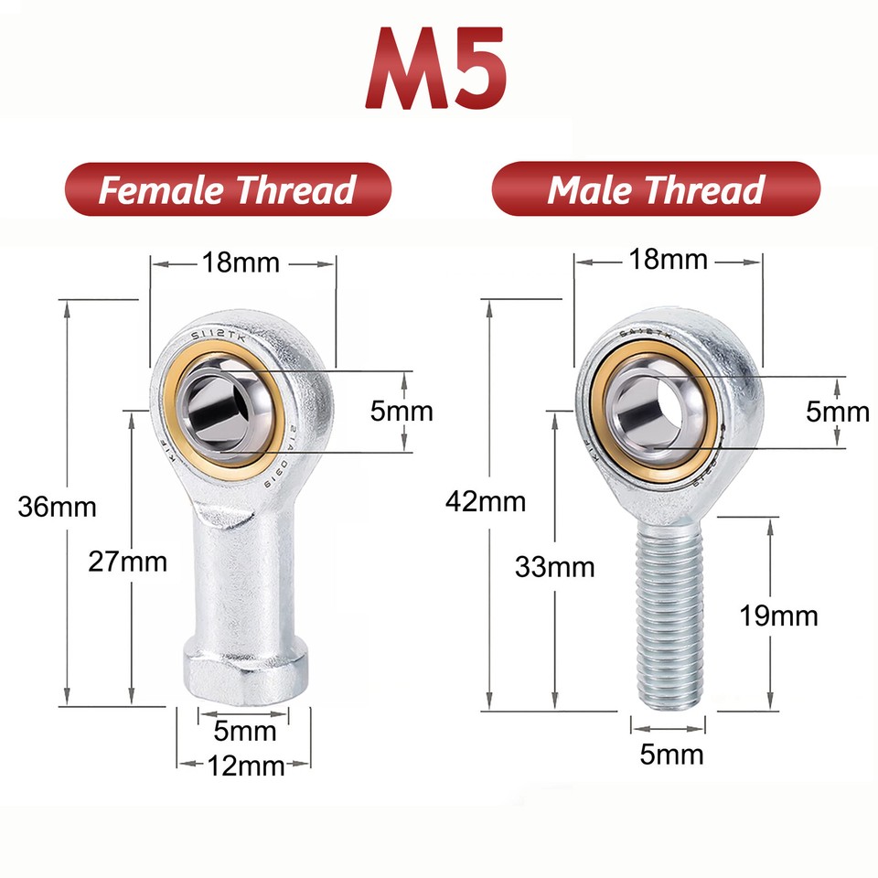 Rose Joint Filetage Gauche M5 à M30 - Raccord Graisse Femelle Bronze - Pour Auto, Marine, Industrie