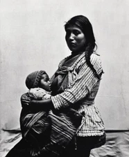 1948/60 Vintage IRVING PENN Cusco Peru Mother & Child Nursing Photo Gravure Art