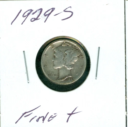 1929 S  MERCURY DIME  FINE PLUS     99 CENTS SHIPPING