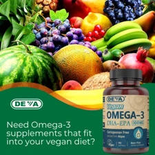 Vegan DHA-EPA Nutritional Supplement, Non-Fish Derived from Algae, 300 Mg Pot...