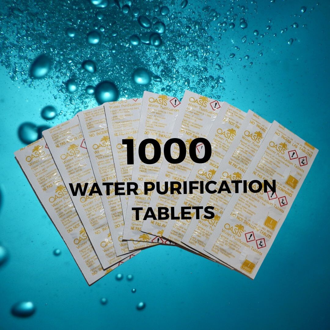 OASIS WATER PURIFICATION TABLETS OFFICIAL 1000 tablets=100 strips BULK