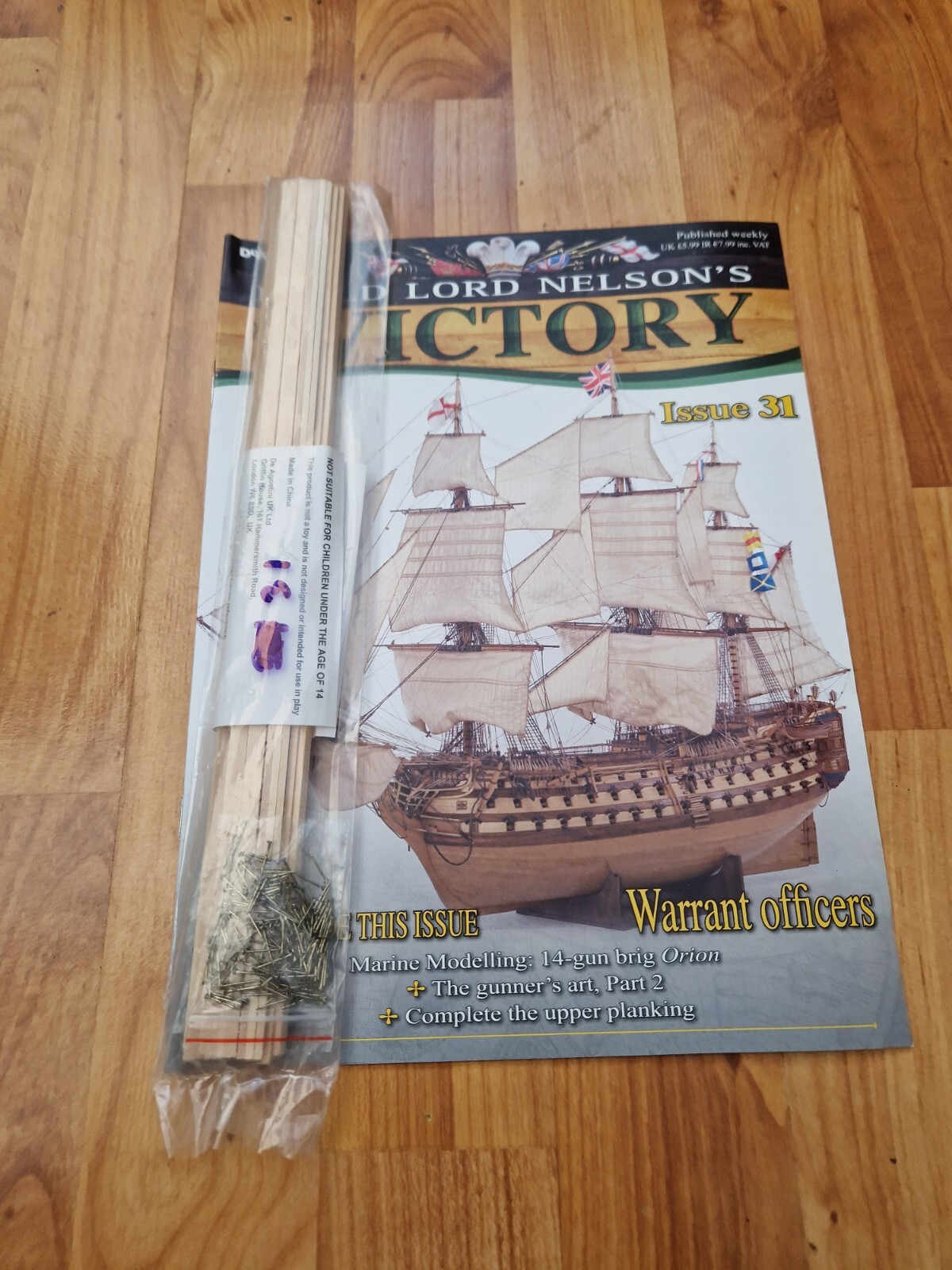 1/84 DEAGOSTINI BUILD LORD NELSON'S HMS VICTORY MODEL SHIP ISSUE 31 INC PART