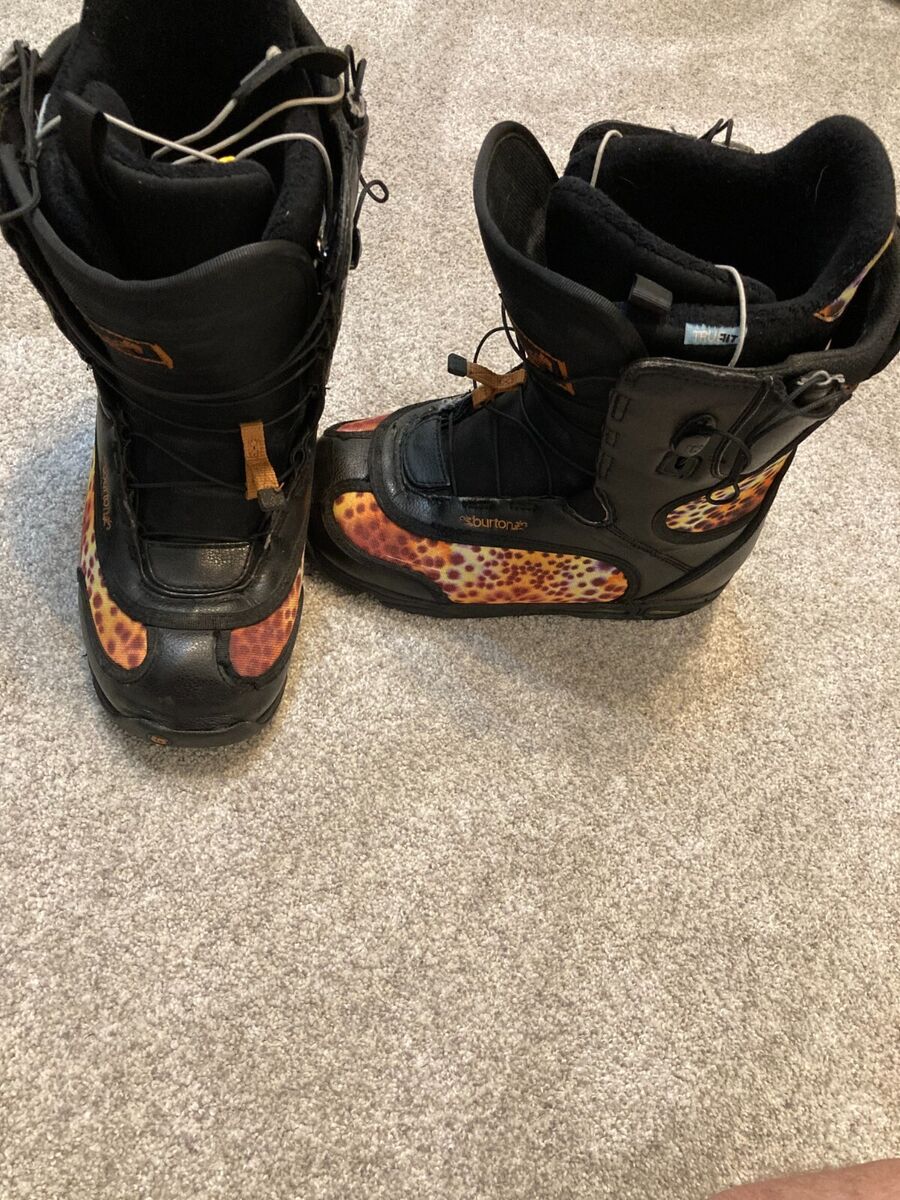 Burton Emerald Sz 8 Black Orange Cheetah Leopard Womens Burton Emerald Sz 8 Black Orange Cheetah Leopard Womens