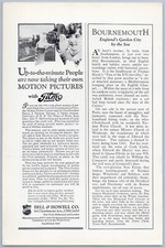 1926 Bell  Howell Vintage Ad Filmo Motion Picture Camera Home Movie Equipment