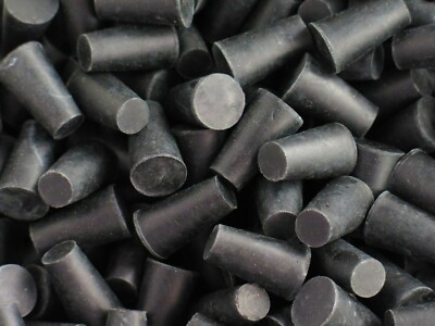 SIZE 00 (10 count) Solid Black Lab Test Tube Tapered Rubber Stopper Cork ON SALE