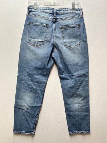 VIGOSS Jeans Women’s Sz 28x25 Friday Taper Boyfriend High Rise Distressed Denim - Picture 2 of 9