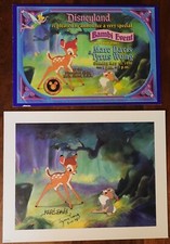 Disney BAMBI and THUMPER Litho SIGNED by Legends MARC DAVIS & TYRUS WONG LE COA