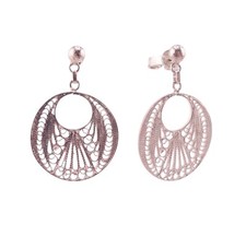 Circle Filigree Sterling Silver Drop Dangle Earrings with Post NWOT