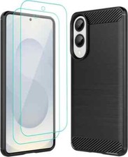 Case, For Samsung Galaxy S25 Edge Carbon Gel Phone Cover & Screen Protector