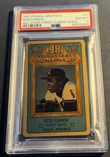 1981 ROD CAREW PERMA GRAPHICS ALL STAR CREDIT CARDS GOLD #11 PSA 8
