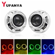2.5 Hid Bi Xenon Projector Lens Rgb Headlight Kit App Led Angel Eyes Fit H1 H4