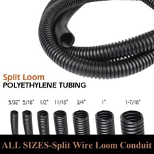 Split Conduit Corrugated Tube Sleeves Wire Loom Cable Management Organizing Lot
