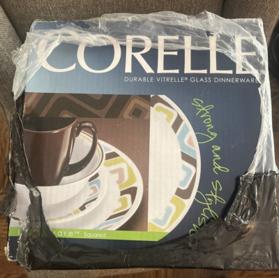 Corelle Box corelle dinnerware 2 sets of service for 4 Squared Living 32pc set ...