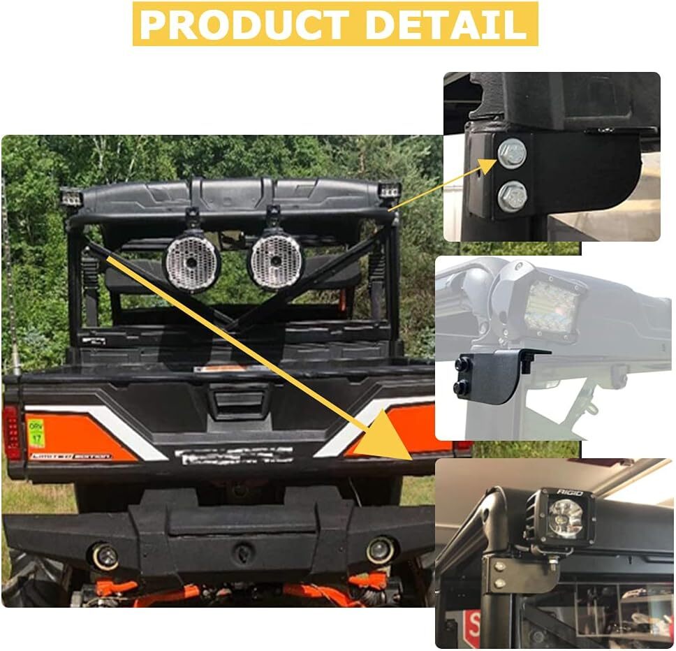 CPOWACE LED Licht Halterungen Für Polaris Ranger - Rückdachlicht Montageset 2-tlg