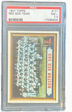 1957 TOPPS #171 BOSTON RED SOX TEAM PSA 7.5 NM+ WITH GREAT CENTERING