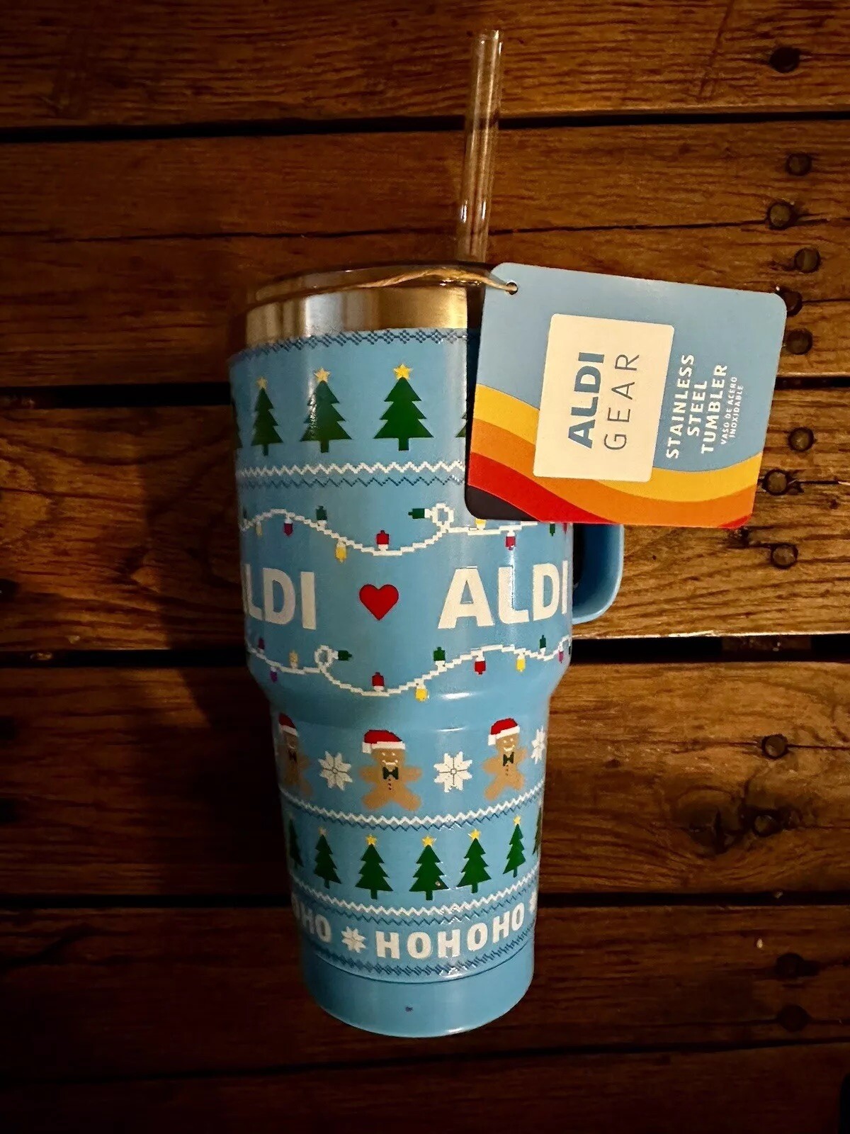 Aldi Gear 2024 Christmas Stainless Steel Tumbler Travel Mug 28oz Limited Edition