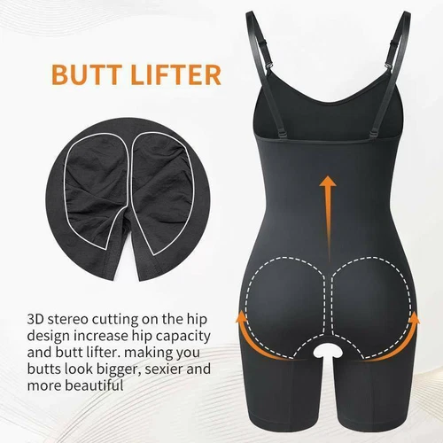 Seamless Bodysuit for Women Tummy Control Shapewear Mid-Thigh Full Body Shaper - Picture 8 of 35
