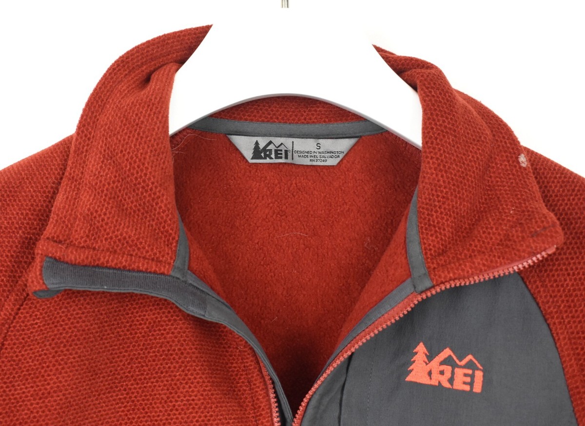 REI Polartec Sweatshirt Men's SMALL Full Zip Pockets Casual Red | eBay