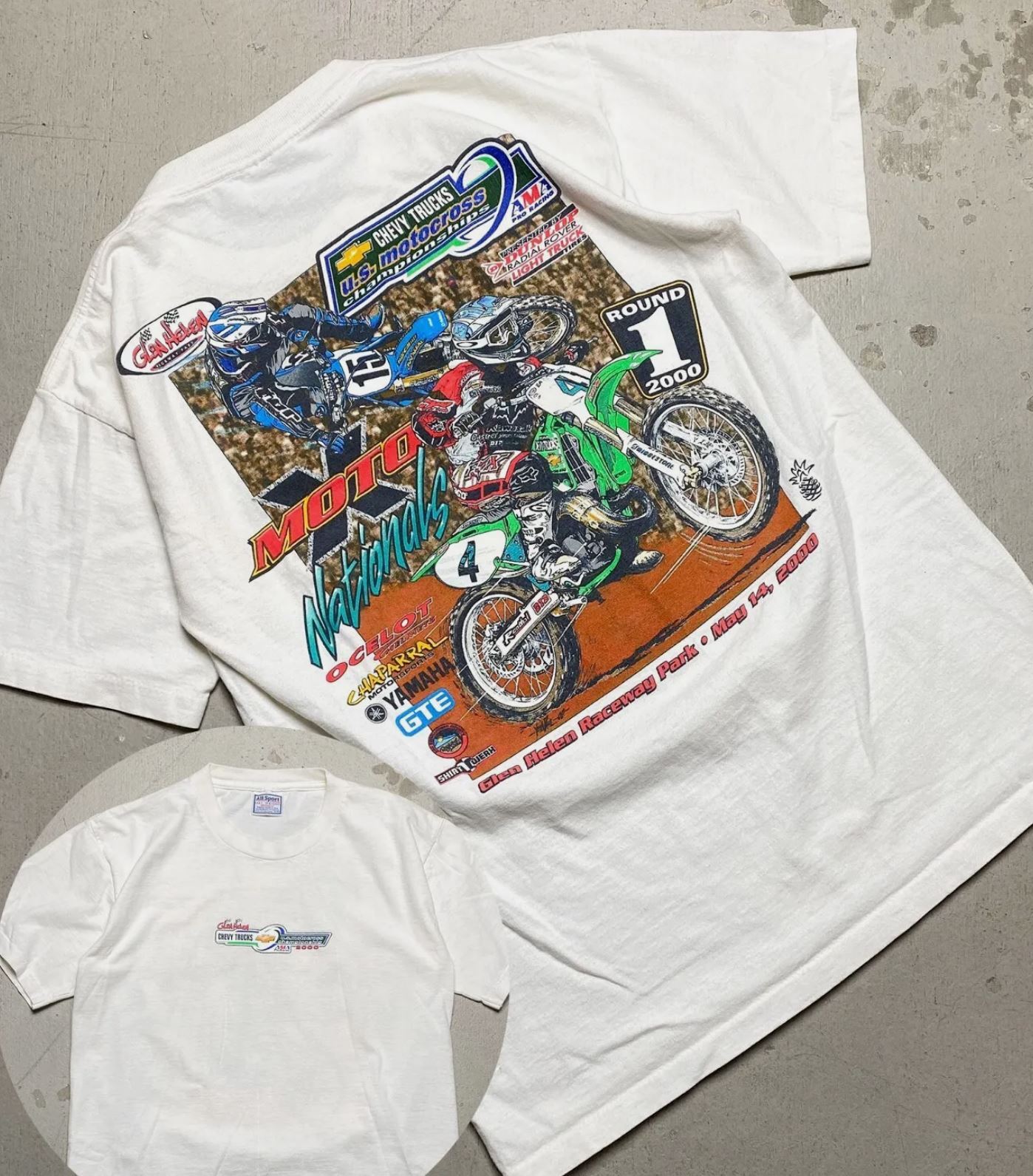 NOS Vintage 2000 Glen Helen Motocross Pro National T-shirt Cotton