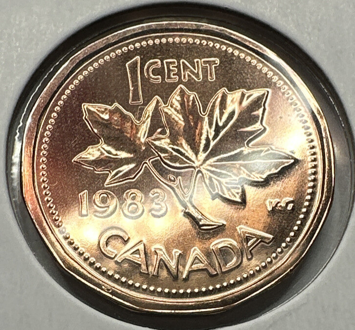 1983 Canadian Penny Proof-Like 1Cent Coin from Mint Set