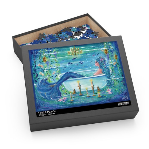 Mermaid Art Puzzle, 252-Piece Jigsaw, Coastal Decor, Relaxing Renee Lavoie - Picture 3 of 4