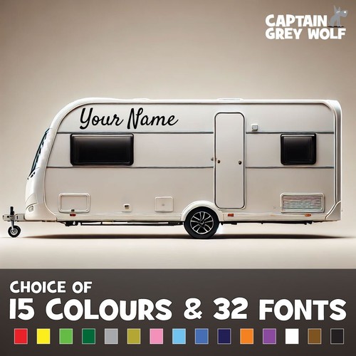 4 x PERSONALISED CARAVAN NAME STICKER Decals Stickers Graphics MOTOR HOME BOAT