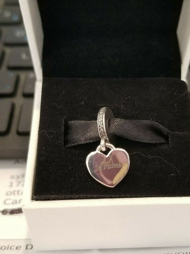 AUTH PANDORA STERLING SILVER *FRANCE EXCLUSIVE* JE T'AIME