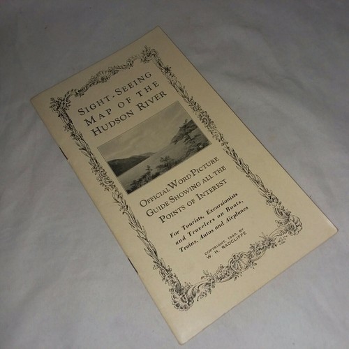 Vtg 1940 NY Hudson River Sightseeing Map Points Interest between Albany and City - 第 1/7 張圖片
