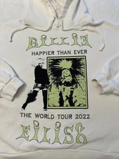 Y2K 2022 Billie Eilish Happier Than Ever Tour Streetwear Hoodie, XL Barely Worn