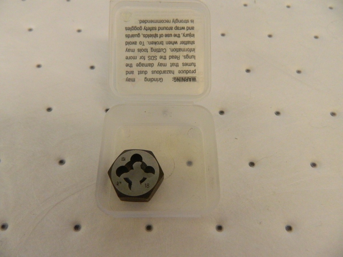 CLE-LINE Hex Rethreading Die: 5/16-18 Thread, Right Hand, Carbon