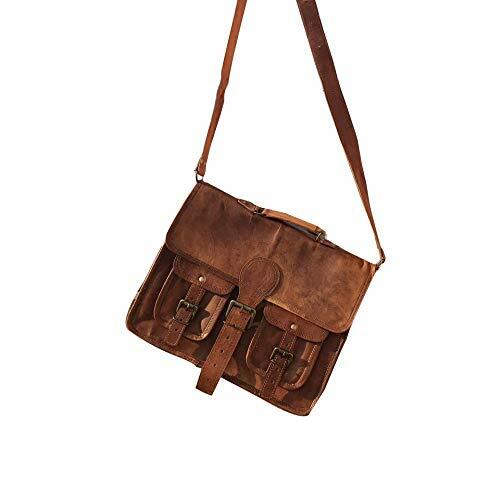 Large Men's Handcrafted Genuine Vintage Leather BRIEFCASE Messenger Laptop Bags