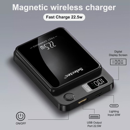 Selectec Mag/netische Wireless Power Bank 10000mAh 22.5W PD für iPhone 15/14/13 - Zdjęcie 10 z 22