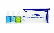 SBR TRISWIM Chlorine-Out Shots Travel Bag Shampoo Conditioner Body Wash Lotion