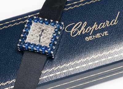 Chopard By De Grisogono Gold Sapphire Diamond Ice Cube Watch