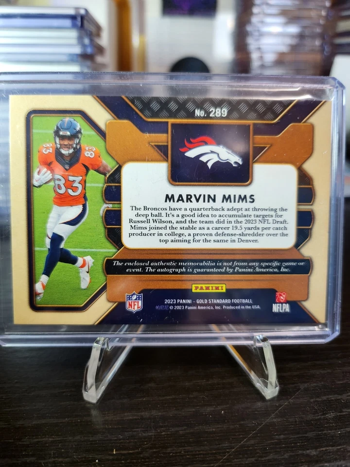 2023 Panini Gold Standard - Rookie Jersey Autographs Triple  Marvin Mims /149 - Image 2 of 3
