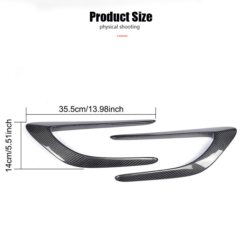 REAL Carbon Front Side Fender Fin Vents For Mercedes Benz C205 C63 AMG