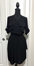 Mossimo Black Roll Up Sleeve Belted Dress, Size XS