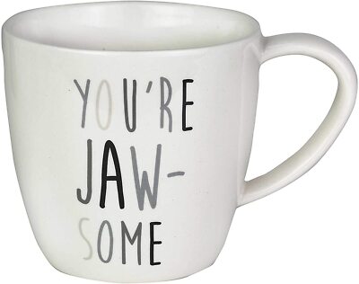 Enesco Our Name is Mud Jaw-Some Shark Figurine Coffee Mug, 16 oz, White