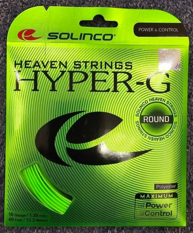 Corde De Tennis Solinco Hyper-G 1.30mm - Vert | Pour Rotation Et Contrôle Accrus