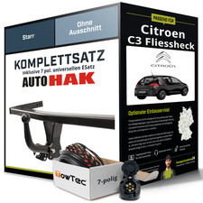 Anhängerkupplung starr für CITROEN C3 Fliessheck +E-Satz (AHK+ES)